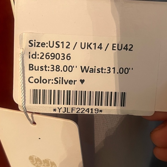 JJ’s House A-line Scoop Tea-Length Chiffon Mother of the Bride Cascading Ruffles - Picture 9 of 10